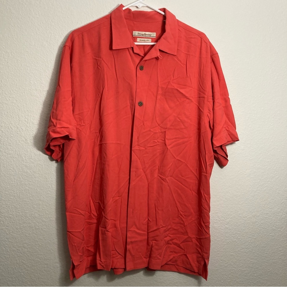 Tommy Bahama Original Fit Tee - Salmon Pink - Mens Medium - Silk